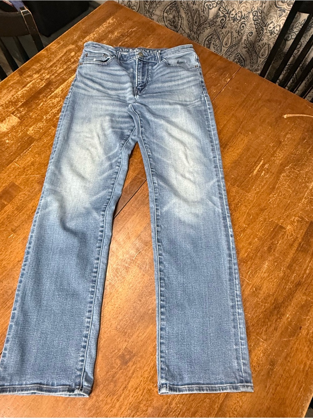 American Eagle Outfitters Men's Light Blue Straight-Leg Jeans 32x34